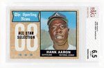 1968 TOPPS #370 HANK AARON ALL STAR (HOF) BECKETT 6.5 EX-MT+.