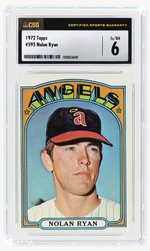 1972 TOPPS #595 NOLAN RYAN (HOF) CSG 6 EX/NM.