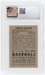 1952 BOWMAN #5 MINNIE MINOSO (HOF) CSG 6.5 EX/NM+.