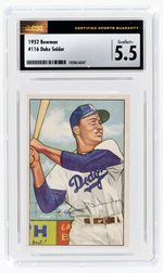 1952 BOWMAN #116 DUKE SNIDER (HOF) CSG 5.5 EXC+.