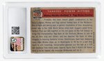 1957 TOPPS #407 YANKEES' POWER HITTERS MANTLE/BERRA (HOF) CSG 4 VG/EX.