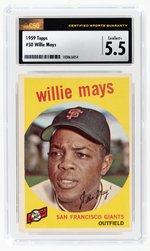 1959 TOPPS #50 WILLIE MAYS (HOF) CSG 5.5 EXC+.