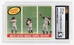 1959 TOPPS #464 MAYS' CATCH MAKES SERIES HISTORY WILLIE MAYS (HOF) CSG 5.5 EXC+.