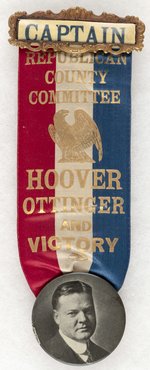 HOOVER OTTINGER AND VICTORY NEW YORK CAMPAIGN RIBBON BADGE.