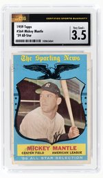 1959 TOPPS #564 MICKEY MANTLE '59 ALL STAR (HOF) CSG 3.5 VG+.