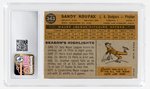 1960 TOPPS #343 SANDY KOUFAX (HOF) CSG 6.5 EX/NM+.