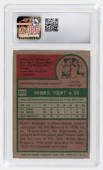 1975 TOPPS #223 ROBIN YOUNT (HOF) ROOKIE CARD CSG 7 NM.