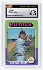 1975 TOPPS #228 GEORGE BRETT (HOF) ROOKIE CARD CSG 6.5 EX/NM+.