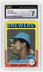 1975 TOPPS #660 HANK AARON (HOF) CSG 7 NM.