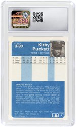 1984 FLEER UPDATE #U-93 KIRBY PUCKETT (HOF) ROOKIE CARD CSG 8 NM/MINT.