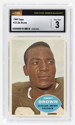 1960 TOPPS #23 JIM BROWN (HOF) CSG 3 VG.