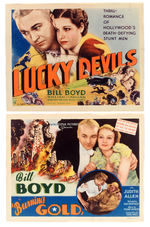 BILL BOYD IN "LUCKY DEVILS/BURNING GOLD" LOBBY CARDS.