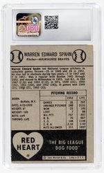 1954 RED HEART DOG FOOD WARREN SPAHN (HOF) CSG 6 EX/NM.