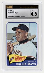 1965 TOPPS #250 WILLIE MAYS (HOF) CSG 4.5 VG/EX+.