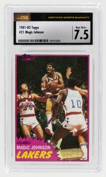 1981-82 TOPPS #21 MAGIC JOHNSON (HOF) CSG 7.5 NM+.