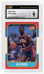 1986-87 FLEER #27 JOE DUMARS (HOF) CSG 9 MINT.