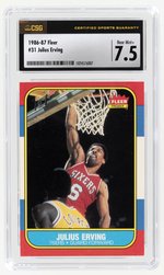 1986-87 FLEER #31 JULIUS ERVING (HOF) CSG 7.5 NM+.