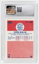 1986-87 FLEER #77 CHRIS MULLIN (HOF) ROOKIE CARD CSG 7 NM.