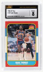 1986-87 FLEER #109 ISIAH THOMAS (HOF) CSG 8 NM/MINT.