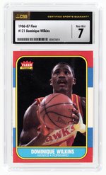 1986-87 FLEER #121 DOMINIQUE WILKINS (HOF) ROOKIE CARD CSG 7 NM.