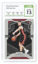 2019-20 PANINI PRIZM #259 TYLER HERRO ROOKIE CARD CSG 7.5 NM+.