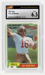 1981 TOPPS #216 JOE MONTANA (HOF) ROOKIE CARD CSG 6.5 EX/NM+.