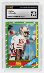 1986 TOPPS #161 JERRY RICE (HOF) ROOKIE CARD CSG 7.5 NM+.