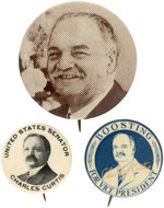 HOOVER: TRIO OF CHARLES CURTIS BUTTONS INC. SENATE & VICE PRESIDENT.