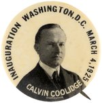 COOLIDGE INAUGURATION WASHINGTON D.C. MARCH 4, 1925" PORTRAIT BUTTON.