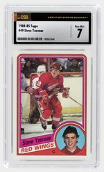 1984-85 TOPPS #49 STEVE YZERMAN (HOF) CSG 7 NM.