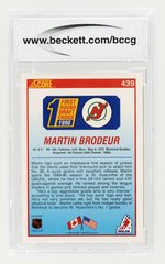 1990-91 SCORE #439 MARTIN BRODEUR (HOF) BCCG 10 MINT.