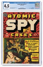 ATOMIC SPY CASES #1 MARCH-APRIL 1950 CGC 4.5VG+ (ATOMIC EXPLOSION PANELS).