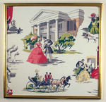 “GONE WITH THE WIND” FRAMED FABRIC SECTION TRIO.