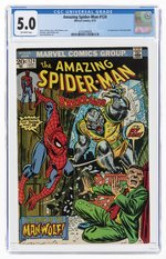 AMAZING SPIDER-MAN #124 SEPTEMBER 1973 CGC 5.0 VG/FINE (FIRST MAN-WOLF).