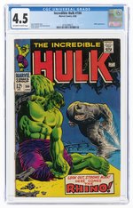 INCREDIBLE HULK #104 JUNE 1968 CGC 4.5 VG+.