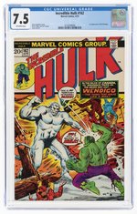 INCREDIBLE HULK #162 APRIL 1973 CGC 7.5 VF- (FIRST WENDIGO).