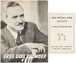 COMMUNIST FREE EARL BROWDER SIX BOOKLETS INC. THE NEGRO AND JUSTICE.