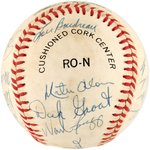 NATIONAL BASEBALL HALL OF FAMERS & STARS MULTI-SIGNED BASEBALL.