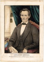 LINCOLN SIXTEENTH PRESIDENT OF THE UNITED STATES KELLOGG HAND COLORED PRINT.