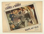 LAUREL AND HARDY “SAPS AT SEA” LOBBY CARD.