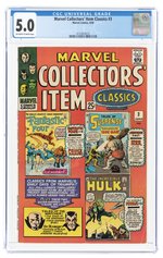 MARVEL COLLECTORS' ITEM CLASSICS #3 JUNE 1966 CGC 5.0 VG/FINE.