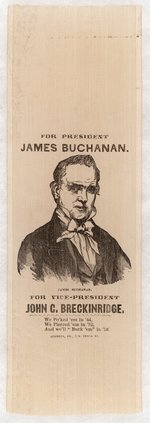 BUCHANAN 1856 CAMPAIGN PORTRAIT RIBBON WITH SLOGAN.