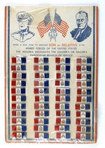 MAC ARTHUR-ROOSEVELT ARMED FORCES INSIGNIA PINS ON ORIGINAL CARD.