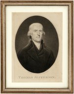 THOMAS JEFFERSON C. TIEBOUT C. 1801 ENGRAVING AFTER PEALE.