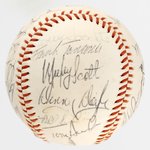 1975 CALIFORNIA ANGELS TEAM-SIGNED BASEBALL.