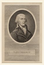 THOMAS JEFFERSON JOHN SCOLES C. 1801 PORTRAIT ENGRAVING.