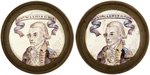 GEN. WASHINGTON COLONIAL BATTERSEA ENAMEL CURTAIN TIE-BACK PAIR.