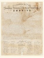 DECLARATION OF INDEPENDENCE SCARCE ELEAZER HUNTINGTON PRINTING C. 1820-1825.