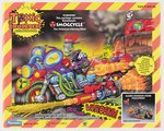 TOXIC CRUSADERS SMOGCYCLE FACTORY SEALED IN BOX AND CARDED BONEHEAD ACTION FIGURE.