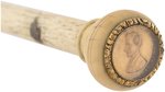 POLK PORTRAIT MEDAL IN EXCEPTIONAL CARVED BALEEN CANE.